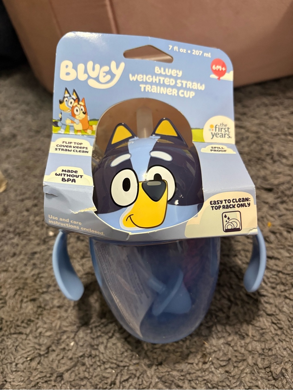 NWT The First Years Bluey Weighted Straw Trainer Cup - Spill Proof - 6+ months